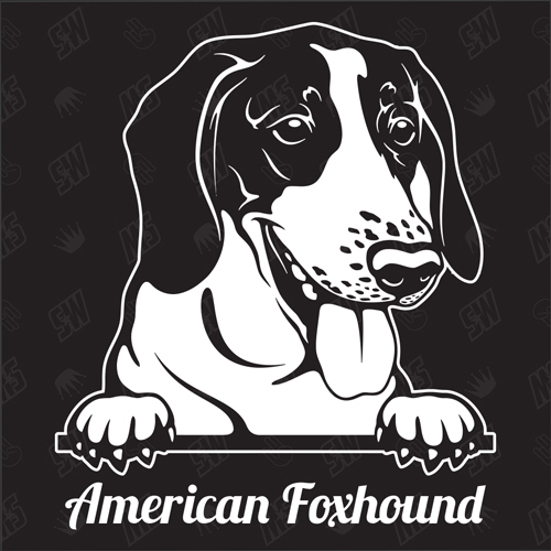 American Foxhound Version 1 - Sticker, Hundeaufkleber, Autoaufkleber