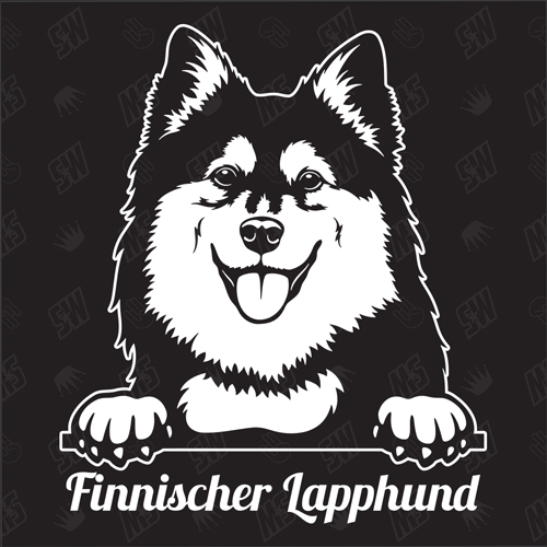 Finnischer Lapphund Version 1 - Sticker, Hundeaufkleber, Autoaufkleber