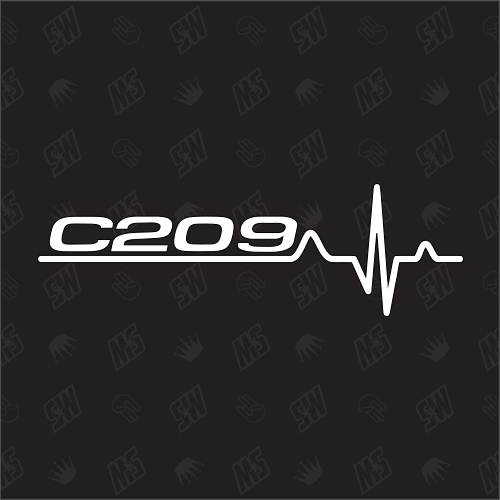 C209 Herzschlag - Sticker kompatibel mit Mercedes Benz