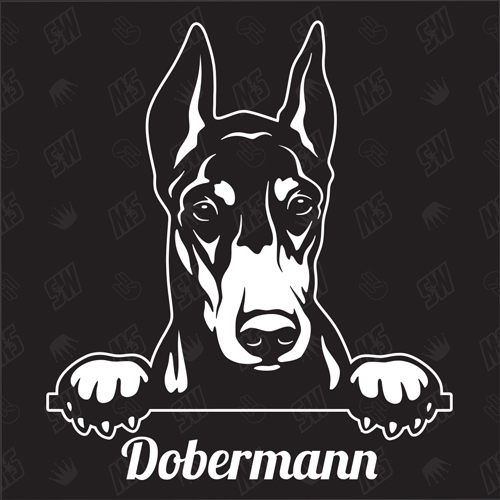 Dobermann Version 4 - Sticker, Hundeaufkleber, Autoaufkleber
