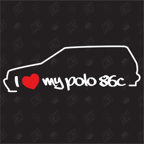 I love my Polo 86c - Sticker kompatibel mit VW - Baujahr 1981 - 1990