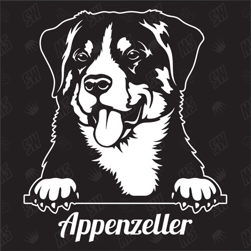 Appenzeller Sennenhund Version 10 - Sticker, Hundeaufkleber, Autoaufkleber