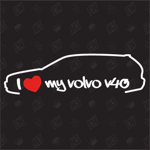 I love my V40 Kombi - Sticker kompatibel mit Volvo - Baujahr 1996 - 2004