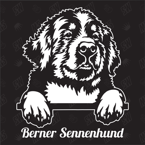 Berner Sennenhund Version 4 - Sticker, Hundeaufkleber, Autoaufkleber