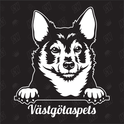 Västgötaspets Swedish Vallhund Version 1 - Sticker, Hundeaufkleber, Autoaufkleber