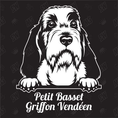 Petit Basset Griffon Vendéen Version 1 - Sticker, Hundeaufkleber, Autoaufkleber