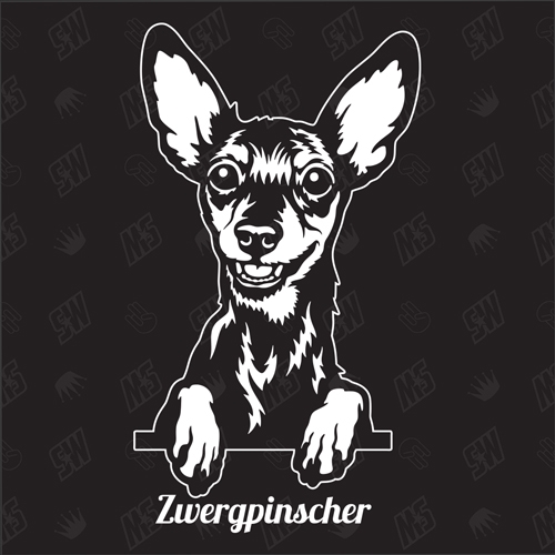 Zwergpinscher Version 1 - Sticker, Hundeaufkleber, Autoaufkleber
