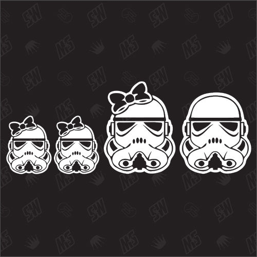 Star Wars Family with 2 little girls - Sticker