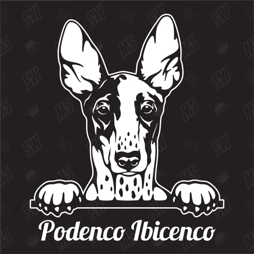 Podenco Ibicenco Version 2 - Sticker, Hundeaufkleber, Autoaufkleber