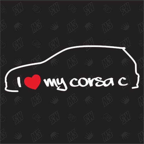 I love my Corsa C - Sticker kompatibel mit Opel - Baujahr 2001 - 2007