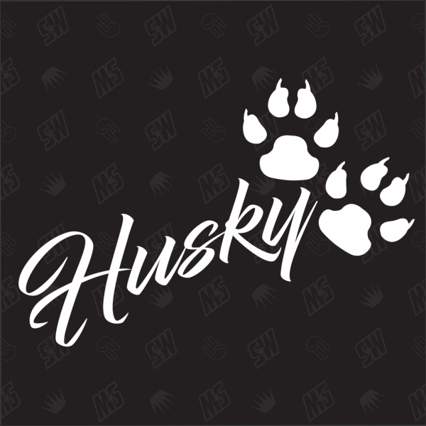 Husky - Sticker, Hundesticker, Pfoten