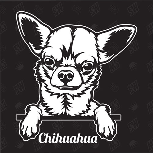 Chihuahua Version 3 - Sticker, Hundeaufkleber, Autoaufkleber