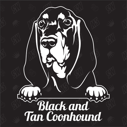 Black and Tan Coonhound Version 1 - Sticker, Hundeaufkleber, Autoaufkleber