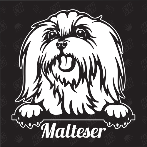 Malteser Version 6 - Sticker, Hundeaufkleber, Autoaufkleber