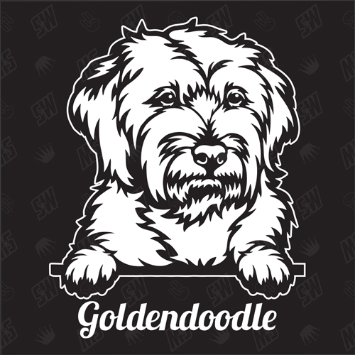 Goldendoodle Version 2 - Sticker, Hundeaufkleber, Autoaufkleber