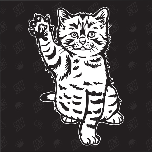 Kätzchen Version 9 - Sticker, Aufkleber, Hauskatze, spielend, süße Katze, Katzenaufkleber, Cat