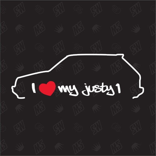 I love my Subaru Justy 1. Generation Silouette - Sticker BJ 1984 - 1989