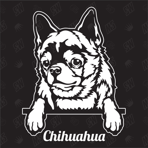 Chihuahua Version 4 - Sticker, Hundeaufkleber, Autoaufkleber