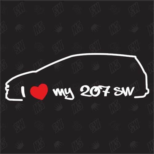 I love my Peugeot 207 SW - Sticker Bj. 07-09