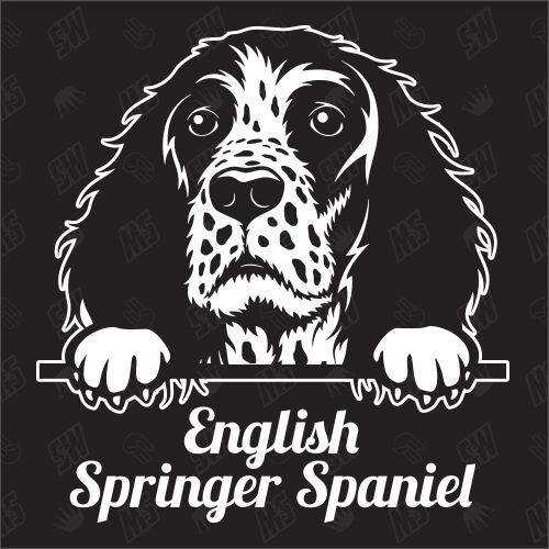 English Springer Spaniel Version 1 - Sticker, Hundeaufkleber, Autoaufkleber