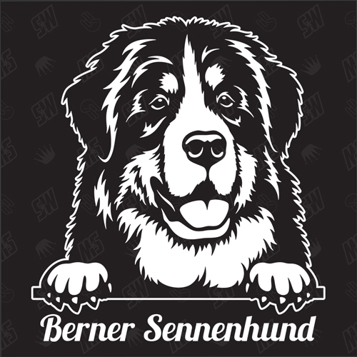 Berner Sennenhund Version 9 - Sticker, Hundeaufkleber, Autoaufkleber