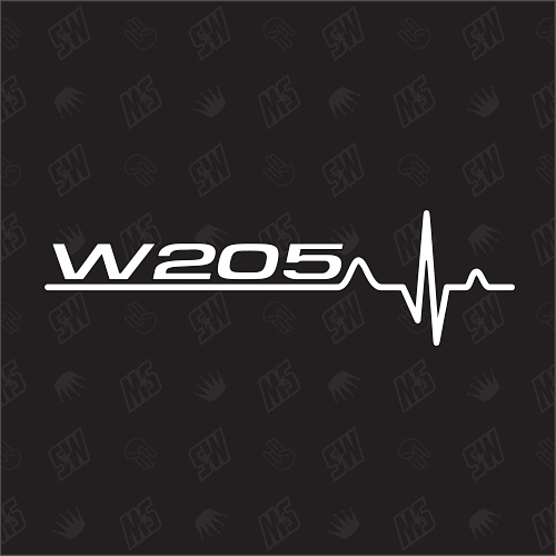 W205 Herzschlag - Sticker kompatibel mit Mercedes Benz