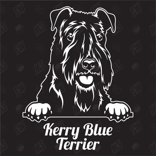 Kerry Blue Terrier Version 1 - Sticker, Hundeaufkleber, Autoaufkleber