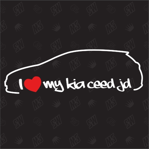 I love my Kia Ceed JD - Sticker, Bj. 12-18, Schrägheck