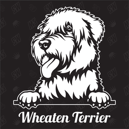 Wheaten Terrier Version 1 - Sticker, Hundeaufkleber, Autoaufkleber