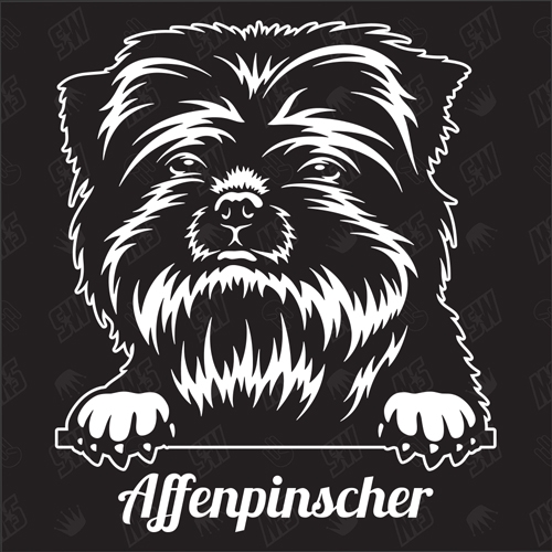 Affenpinscher Version 1 - Sticker, Hundeaufkleber, Autoaufkleber