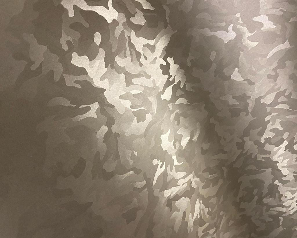 3D Mystery Camouflage Folie Grau, Gunmetal, Seidenmatt