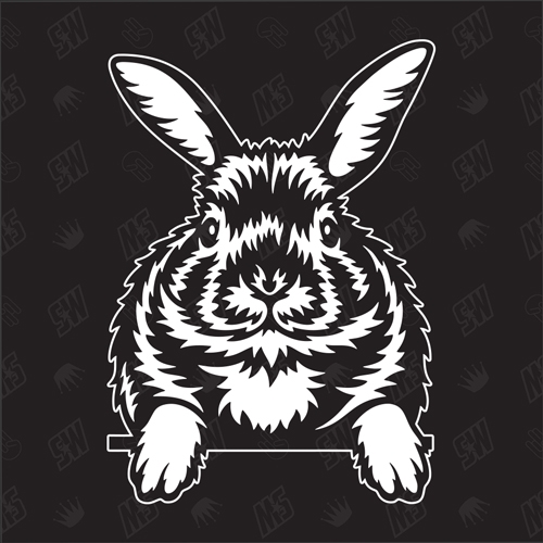 Kaninchen Version 2 - Aufkleber, Autoaufkleber, Sticker, Hase, Rammler, Karnickel, Bauernhof, Tiere,