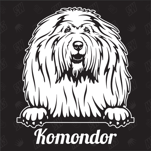 Komondor Version 1 - Sticker, Hundeaufkleber, Autoaufkleber
