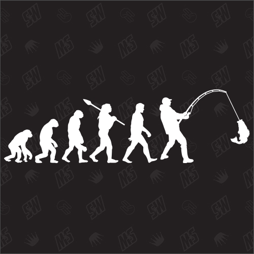 Evolution Angler - Sticker, Aufkleber, Affen, Uhrzeit