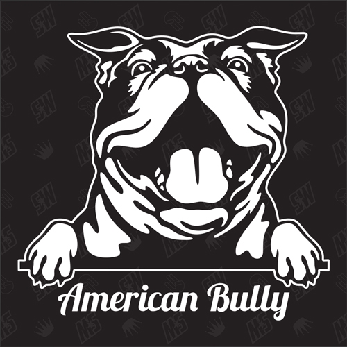 American Bully Version 3 - Sticker, Hundeaufkleber, Autoaufkleber