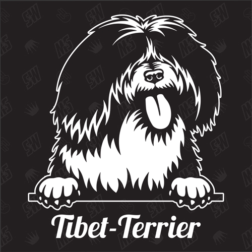 Tibet -Terrier Version 1 - Sticker, Hundeaufkleber, Autoaufkleber