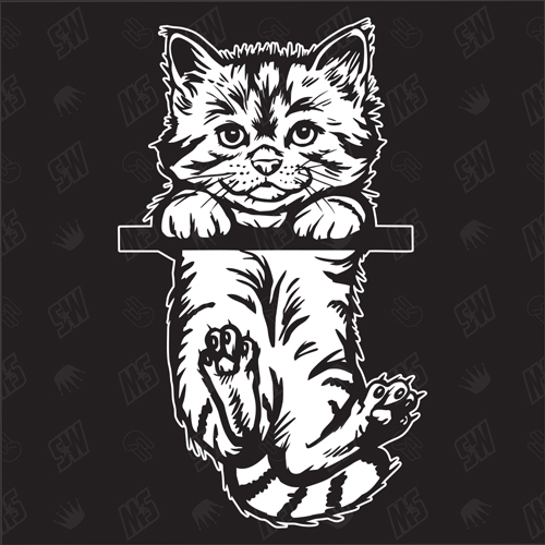 Kätzchen Version 22 - Sticker, Aufkleber, Hauskatze, kletternd, süße Katze, Katzenaufkleber, Cat