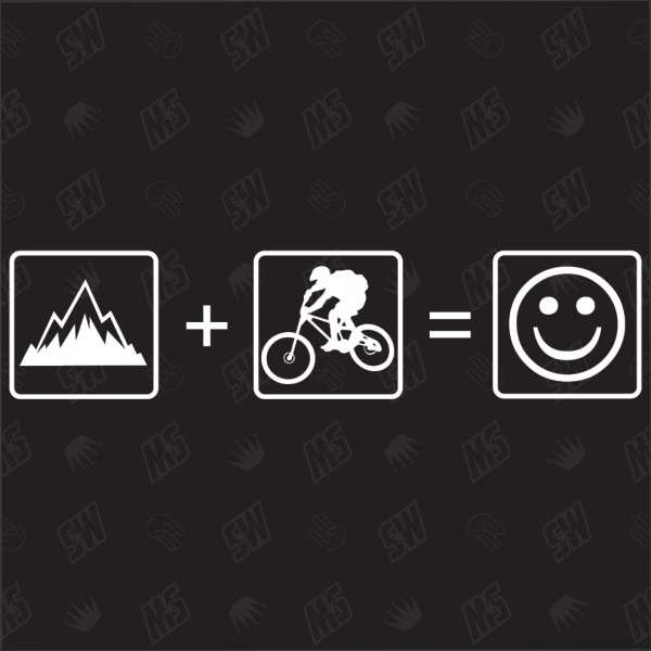 Berge + Mountainbiker = Smile - Sticker