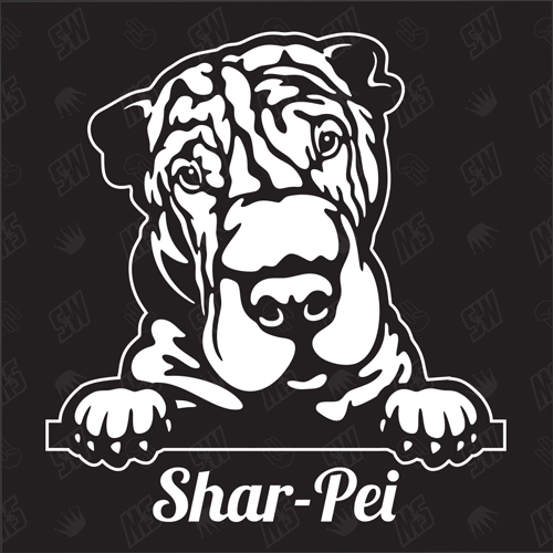 Shar - Pei Version 1 - Sticker, Hundeaufkleber, Autoaufkleber