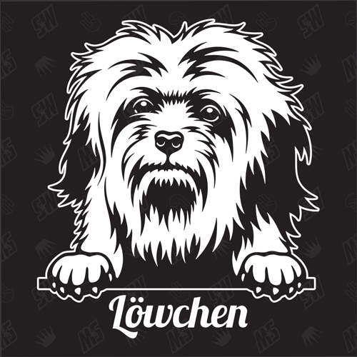 Löwchen Version 1 - Sticker, Hundeaufkleber, Autoaufkleber