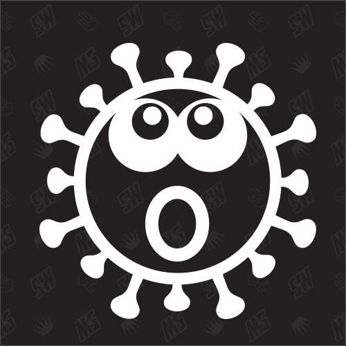 Virus Emote Smiley "erstaunt" - Sticker, Aufkleber