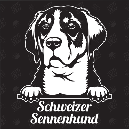 Schweizer Sennenhund Version 7 - Sticker, Hundeaufkleber, Autoaufkleber
