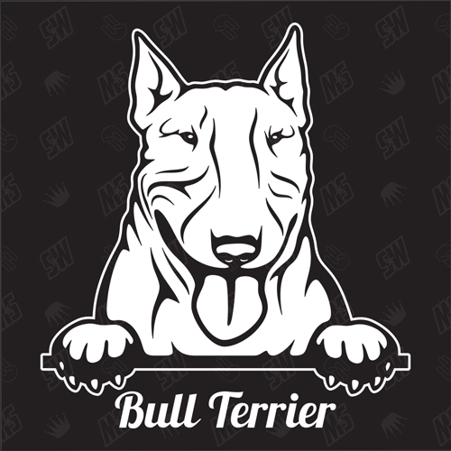 Bull Terrier Version 4 - Sticker, Hundeaufkleber, Autoaufkleber