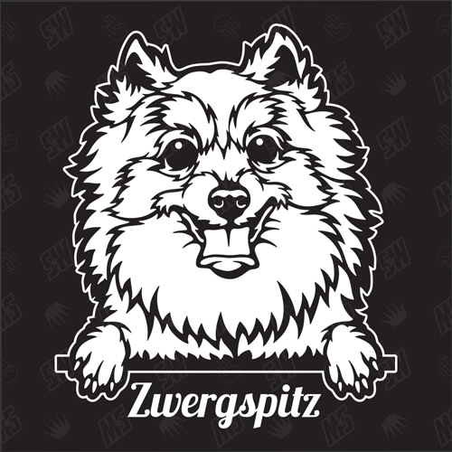 Zwergspitz Spitz Pomeranian Version 2 - Sticker, Hundeaufkleber, Autoaufkleber