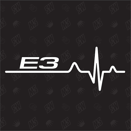 E3 Herzschlag - Sticker, Tuning Fan Aufkleber, BMW