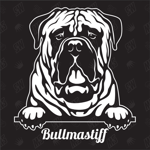 Bullmastiff Version 4 - Sticker, Hundeaufkleber, Autoaufkleber