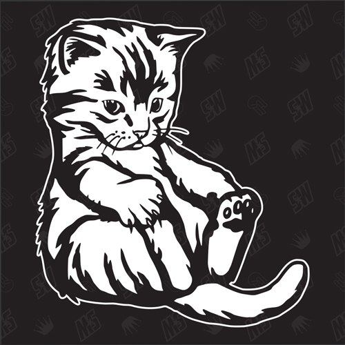 Kätzchen Version 16 - Sticker, Aufkleber, Hauskatze, spielend, süße Katze, Katzenaufkleber, Cat