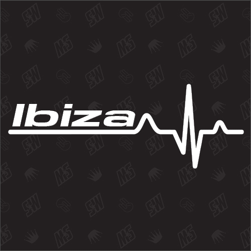 Ibiza Herzschlag - Sticker kompatibel mit Seat