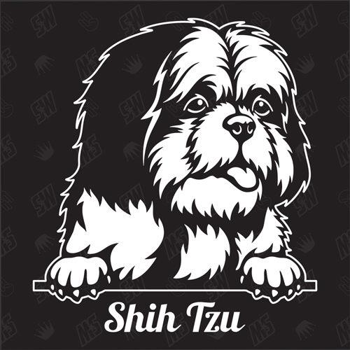 Shih Tzu Version 3 - Sticker, Hundeaufkleber, Autoaufkleber