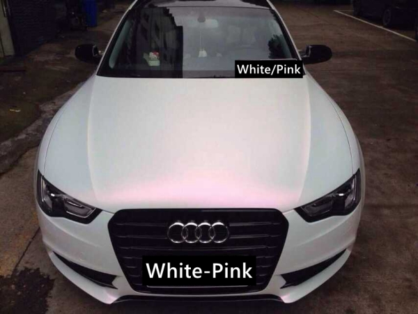 3D Matt PERLMUTT EFFECT Weiß -> Pink MATT mit Luftkanal